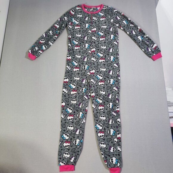 Monster High Onesie girl pyjamas size M (10-12) grey with graphic design - Picture 1 of 11